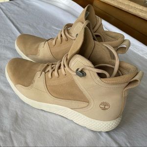 Timberland High Top Sneakers, Beige, Size 9.5 US/Women